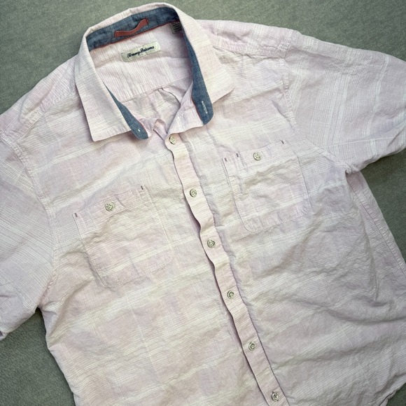 Tommy Bahama Other - Tommy Bahama Shirt Mens XL Lilac Purple Plaid Linen Cotton Button Up Beachy